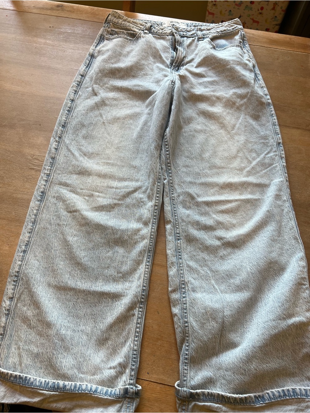 Hollister Light Wash Wide Leg Jeans